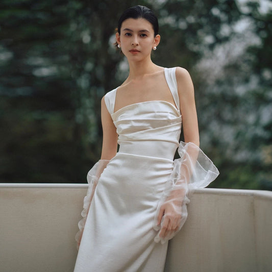 Satin back crisscross strap resort maxi dress